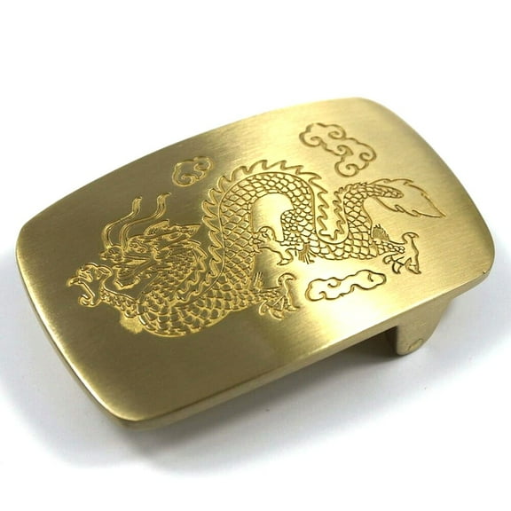 Solid Brass Dragon Belt Buckles Tongue Pin Belt Buckle Fits for 1.5 INCHES Belt