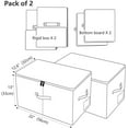 thumbnail image 2 of Lot de 2, Bacs de Rangement Pliables pour Garde-Robe avec Couvercle Anti-Poussière, Noir Gris, 2 of 6