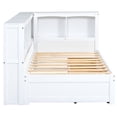 thumbnail image 5 of Noble House Creta Twin Size Daybed with Storage Drawers and Cabinets, USB Charging Ports, Durable Wood Guest Bed, White, 5 of 8
