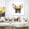 thumbnail image 4 of Designart Watercolor Brown Dog Illustration - Contemporary Animal Throw Pillow - 12x20, 4 of 5