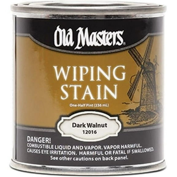 Old Masters 12016 0.5 Pint. Dark Walnut Wiping Stain, 240 Voc