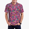 thumbnail image 3 of Balery Summer Flamingo Printed Men’s Short Sleeve Polo Shirt, Midweight Men's Shirt,Golf Polo shirts -Large, 3 of 9
