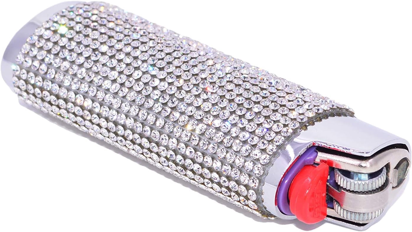 Crystal Rhinestone Cigarette Case / Lighter Sleeve Set for 120s, 100s,
