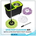 thumbnail image 4 of Premium Spin Mop Cleaning Bucket Set with 3 Microfiber Heads Included, 4 of 4