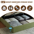 thumbnail image 5 of King Size Upholstered Platform Bed Frame with Lift up Storage, Velvet Headboard & Built-in Nightstands, No Box Spring Needed, Green, 5 of 11