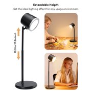Smart Auto-Dimming Desk Lamp with USB Charging Port - 3 Color Modes, Adjustable Gooseneck Light, Dimmable LED Task Lamp for Bedside, Office, Study | Includes AC Adapter & Touch Control