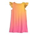 thumbnail image 4 of Plebaso Robes pour Bébés Filles Été Col Rond Manches Volantes Dégradé Robe d'Été Mode Enfants, 4 of 4