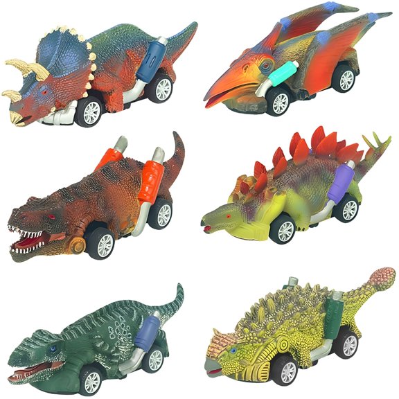CYFW Dinosaur Toys for 2-10 Year Old Boys-Toy Cars Kids Boys Toys Age 2 3 4 5 6 boy Toys Mini Animals Figures for Boys Toddler 6 Pack Pull Back Cars Dinosaurs Party Favor Gifts for Boys 2-10 Age