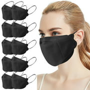 FRIDJA Disposable Face Masks, Pack of 10 Disposable Face Mask for Women and Men, 4-Ply Non-Woven PPE with Elastic Ear Loops Comfortable Breathable Adjustable - 10Pcs