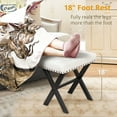 thumbnail image 6 of Dycanpo Vanity Stool with Metal X Legs, Small Ottomans or Footstools for Makeup Room, White Leather, 6 of 10