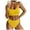 Yellow, variant on WREESH Womens Two Piece Swimsuit High Waisted Swimsuit High Waist Lace Up Bikini Swimsuit Color Backless Belted Swimsuit Beach Bathing Suit White