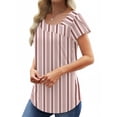 thumbnail image 4 of UVN Womens Summer Blouses Short Petal Sleeve Square Neck Ladies Button Shirts Dressy Casual Tunic Tops, 4 of 9