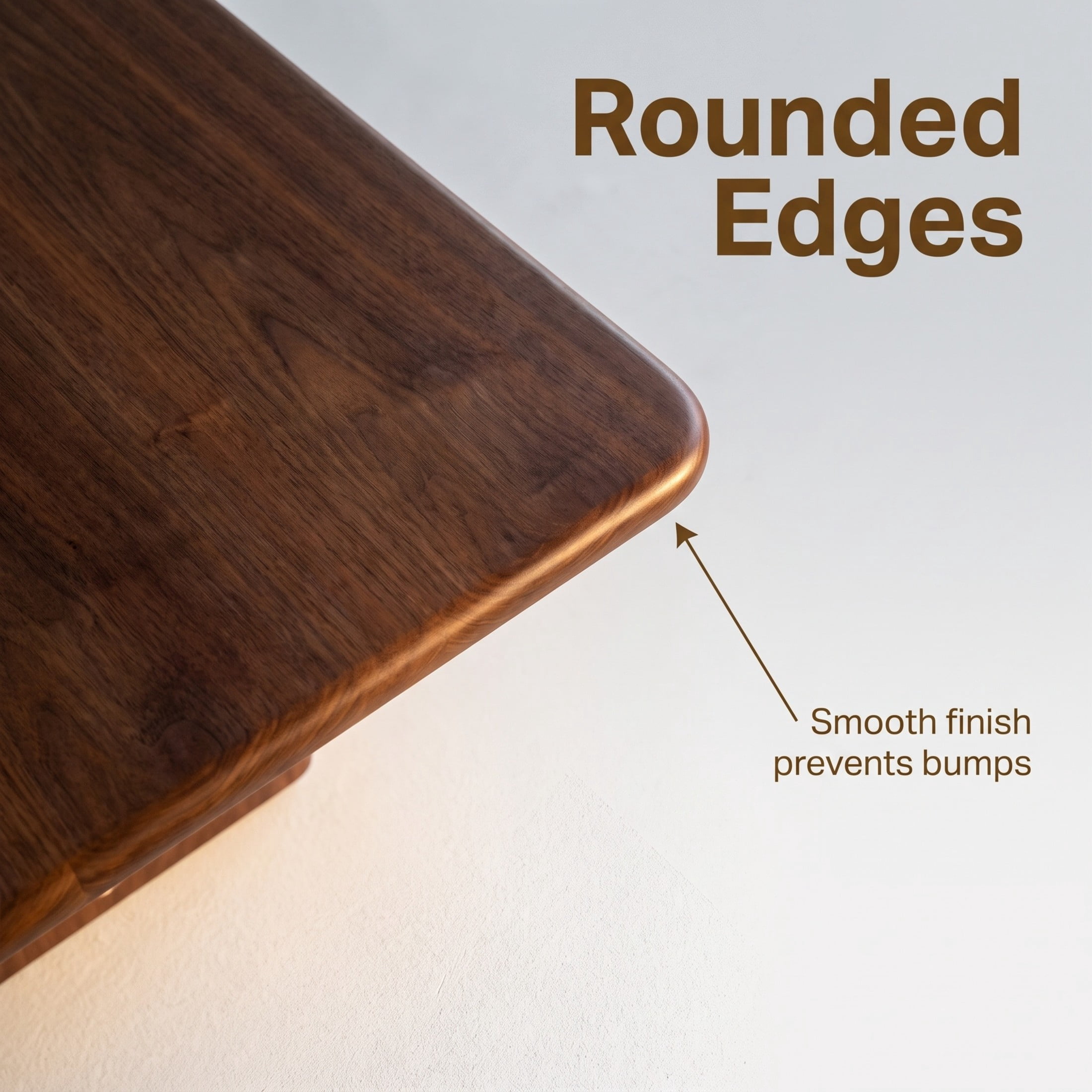 GDF Studio 62.9" Modern Rectangular Dining Table with U-Shaped Hollow Legs, Walnut