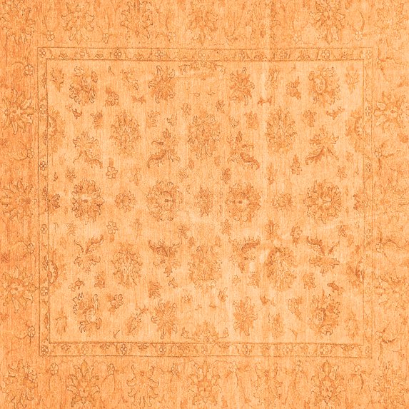 Ahgly Company Indoor Square Oriental Orange Traditional Area Rugs, 6' Square