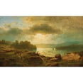 thumbnail image 2 of Adolf Chwala 24x16 Black Ornate Framed Double Matted Museum Art Print Titled: Sunset on a Lake, 2 of 5