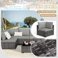 thumbnail image 5 of KIGOTY 7 Piece Outdoor Patio Furniture, Wicker Rattan Outdoor Conversation Set Sectional Sofas for Backyard, Garden, Gray-Gray, 5 of 7