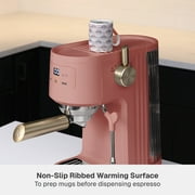Thyme & Table Barista Mini Espresso Machine with 15-Bar Pressure and Steam Wand, Faded Rose