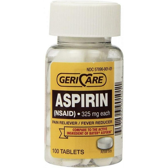 Geri-Care Aspirin, 325 mg Strength, 100 Tablets per Bottle, 1 Bottle