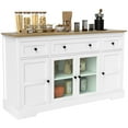 thumbnail image 1 of HOMCOM Sideboard Buffet Cabinet, Coffee Bar Cabinet, Distressed White, 1 of 10