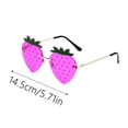 thumbnail image 2 of AJGRHE Strawberry Shape Sunglasses Retro Trendy Fun Sunglasses for Women Men Christmas Decorations Party Favor Purple, 2 of 4
