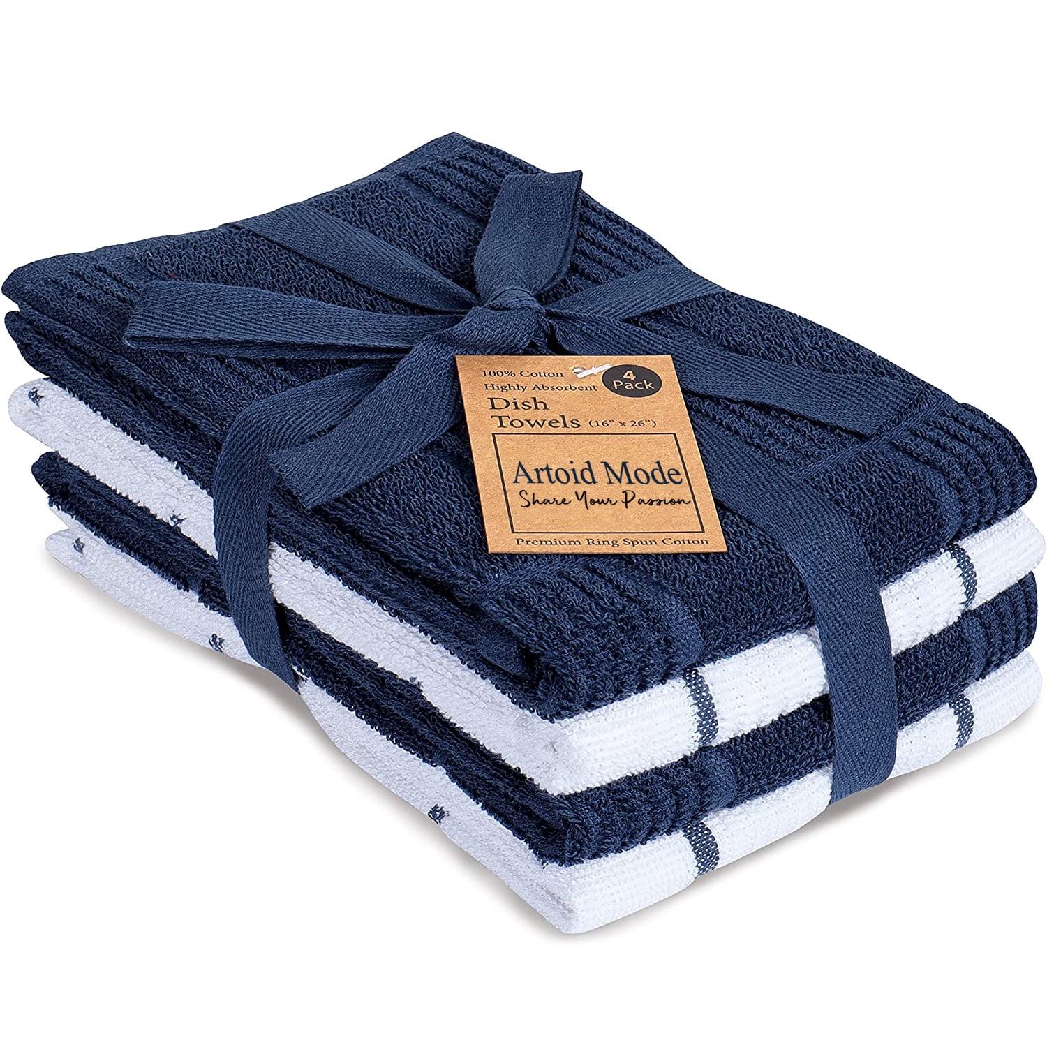 Artoid Mode Blue and White Buffalo Plaid Towel Sets124