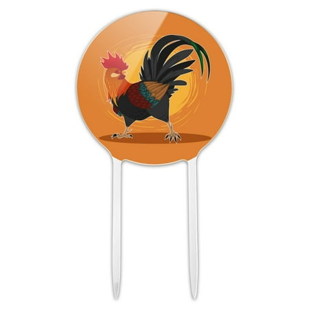 Rooster Party Decorations Acrylic Rooster of Awesomeness Chicken Cake Topper Party Decoration for Wedding Anniversary Birthday Graduation ()