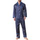 thumbnail image 4 of INSPIRAR CHIC Conjunto de Pijamas de 2 Piezas para Hombre, Camisón de Botones con Estampado, Patrón Casual, S Azul, 4 of 5