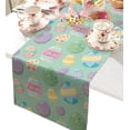 thumbnail image 2 of Newhomestyle Easter Egg Table Runner 13 x 72 inch Happy Easter Spring Colorful Eggs Teal Green Background Table Runner Non-Slip Dresser Scarves for Easter Decorations, Party, Dinner Gatherings, 1 Pack, 2 of 9