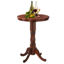 Gymax 42" Pub Bar Round Table Chess Table Bistro Vintage W/Checker Top & Pedestal Base
