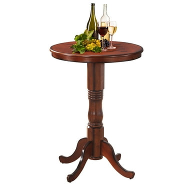Gymax 42" Pub Bar Round Table Chess Table Bistro Vintage W/Checker Top & Pedestal Base