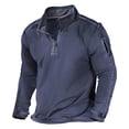 thumbnail image 3 of Futezty Men Pocket Pullover 1/4 Zip Stand Collar Long Sleeve Sweatshirts, 3 of 3