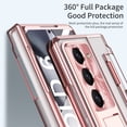 thumbnail image 6 of Dteck Compatible for Samsung Galaxy Z Fold 6 Case with Flat Hinge Protection, Built-in Front Screen Protector Full Body Case for Samsung Z Fold 6 Case, Metal Camera Protector & Kickstand,Rosegold, 6 of 7
