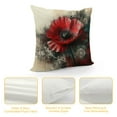thumbnail image 4 of JRXY  Flower Pillow,Home Decorative Throw Pillow Cover Red Poppy Flower Beige Floral Waist Lumbar Throw Pillow case Cushion Cover Sofa Home Decorative Rectangle Oblong White, 4 of 5