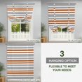 thumbnail image 3 of Tie Up Curtains for Windows Orange Stripes Valance Adjustable Balloon Curtain Contrast Gray Lines Striped Tie Up Shades for Kitchen Living Room Bedroom Privacy Curtain Drape 34x45 Inch, 3 of 9