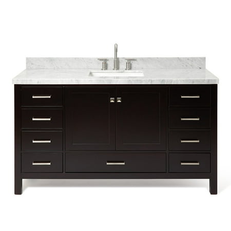 Ariel A061scwrvo Cambridge 60" Free Standing Single Basin Vanity Set - Brown