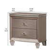 thumbnail image 5 of HomeStock Natural Beauty Gold Finish 22.88 x 16.5 x 24 inch Nightstand with 2 Textured Drawers Acrylic Legs and Handles Mirrored Accents, 5 of 10