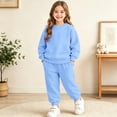 thumbnail image 4 of Dnhxils Girls Athletic Sets Kids Two Piece Outfits Long Sleeve Pullover Sweatpants with Pockets for Teen Girls Fall Sports Clothes, 4 of 9