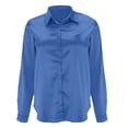 thumbnail image 6 of Satin Shirts for Women, Yigetop Satin Women's Shirt Soft Top Color Solid Temperament Casual Silky V Neck Women Shirts formal Shirts for Women Blue M, 6 of 8