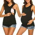 thumbnail image 2 of asdoklhq Maternity Clothes for Women,O-Neck Solid Sleeveless Breast-Feeding Pregnant Woman Maternity Blouse, 2 of 6