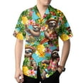 thumbnail image 5 of Pineapple Sloth Funny Tropical Hawaiian Shirt Aloha Summer Button Down Short Sleeve Casual Shirt, 5 of 7