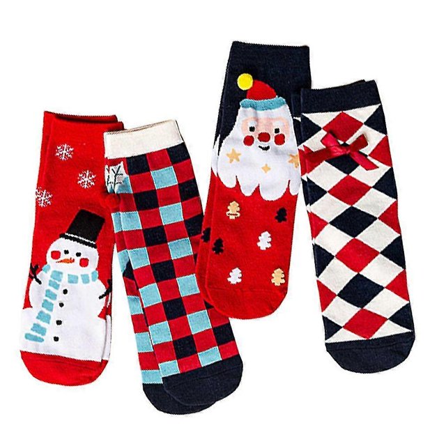 KAIYANG Calcetines navideños de regalo, calcetines tobilleros de invierno 4 pares