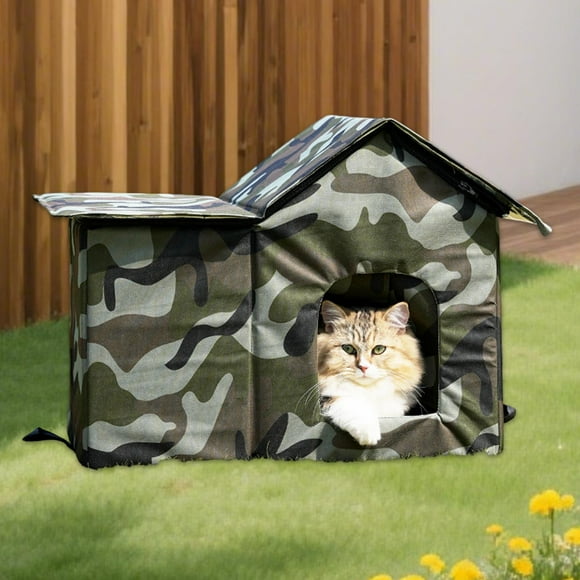 Caseta para gatos callejeros de exterior, resistente a intemperie, aislante, versátil, impermeable, refugio para gatos callejeros de invierno, de