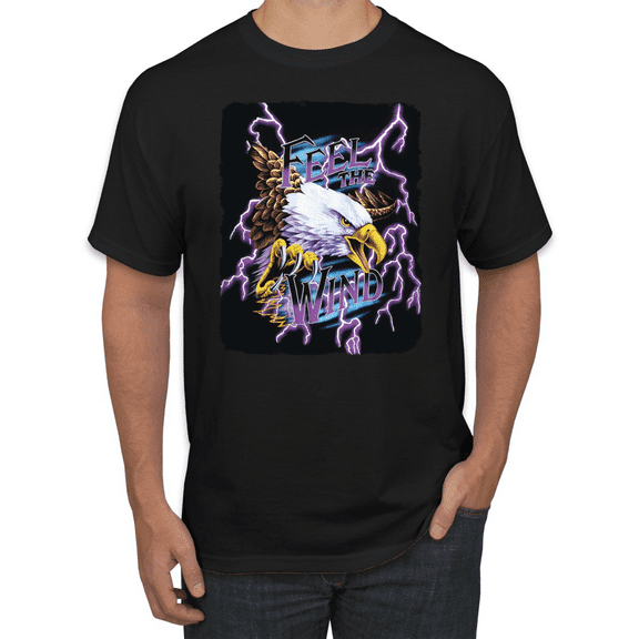 Feel the Wind Retro Heavy Metal Bald Eagles Animal Lover Graphic T-Shirt