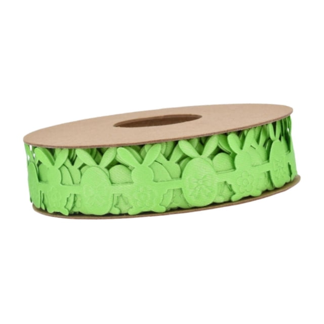 yuksok Easter Ribbon Decorative Ribbon for Wreath Party Arrangement Hair Bow Making Green