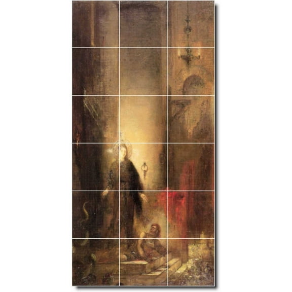 Ceramic Tile Mural-Gustave Moreau Mythology Custom Tile Mural 15. 18" w x 36" h using (18) 6 x 6 ceramic tiles