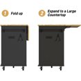 thumbnail image 6 of ChVans 59" W Kitchen Island with Drop Leaf, Rolling Kitchen Cart with Storage on Wheels, Large Island Table for Kitchen with Rubber Wood Top and Rack and Drawer, 6 of 9