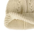 thumbnail image 3 of WITHMOONS Knitted Twisted Cable Bobble Pom Beanie Hat Slouchy AC5475 (Ivory), 3 of 3