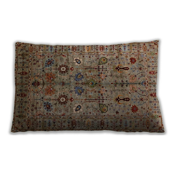 Ahgly Company Indoor Rectangular Mid-Century Modern Lumbar Throw Pillow, 13 inch by 19 inch