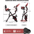 thumbnail image 6 of pooboo Folding Exercise Bike, Foldable Upright Stationary Bike, Indoor Cycling Magnetic X-Bike with 8-Level Adjustable Resistance, 6.6 LBS Flywheel, 300LB Capacity, Back Support Cushion for Home Gym, 6 of 12