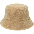 thumbnail image 4 of CoCopeaunts Simple Solid Color Bucket Hats for Men Plus Down Warm Basin Cap Hundred Lambswool Female Fishing Cap Winter Section, 4 of 8